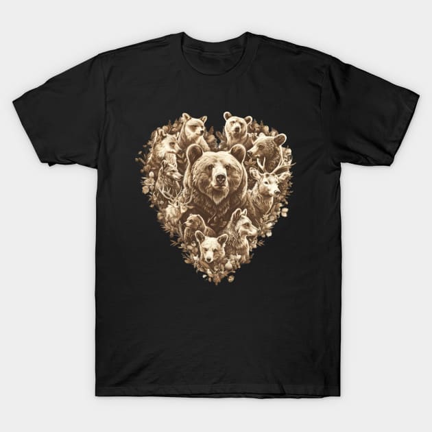 Grizzly Bear Brawny Beasts T-Shirt by Josephine7
